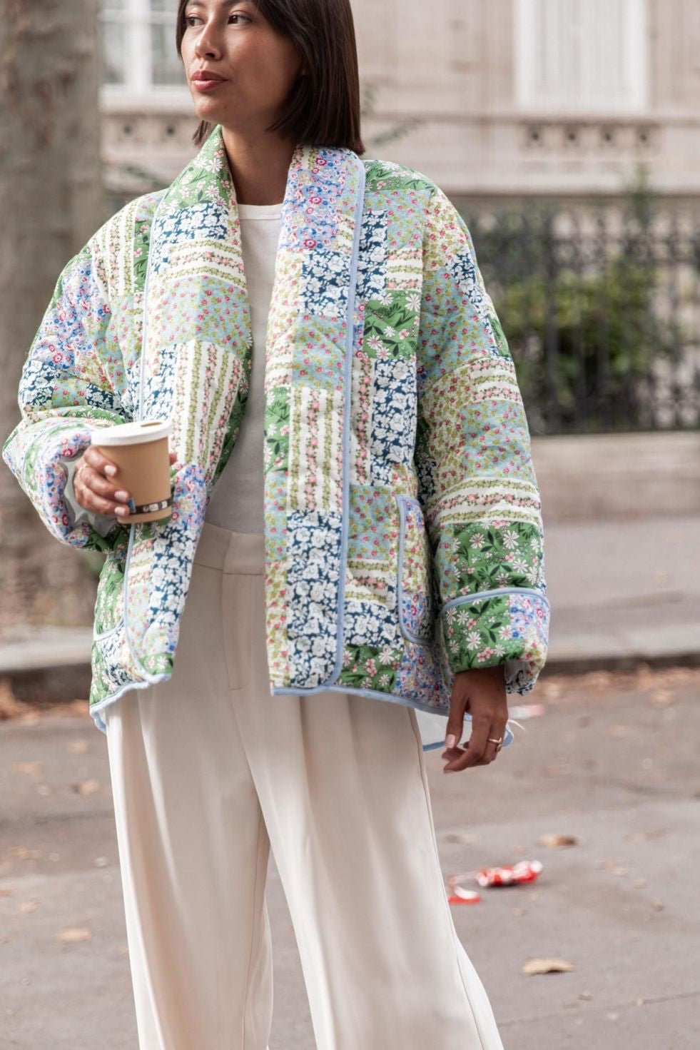 Teagan Steppjacke mit Patchwork-Blumenmuster