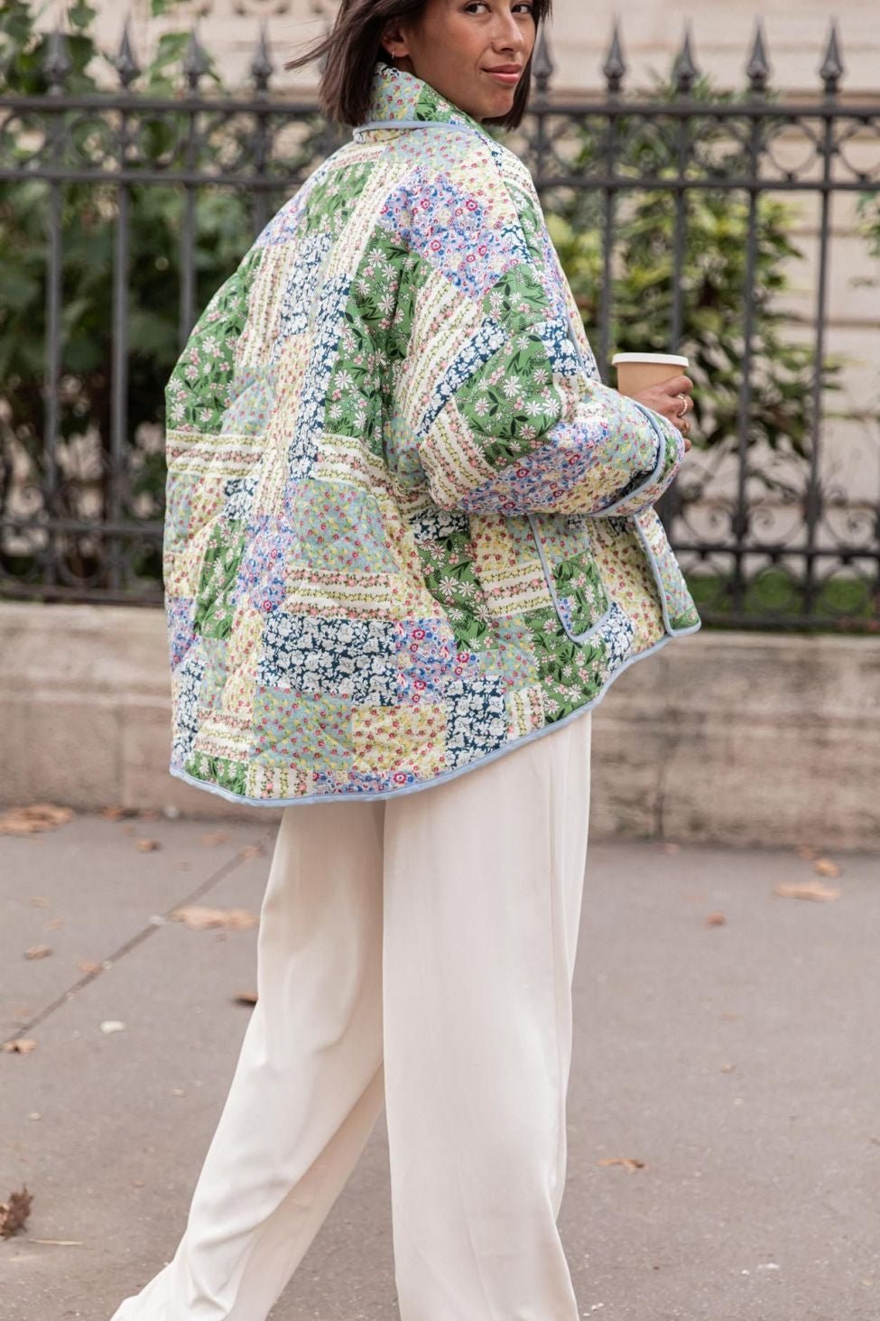 Teagan Steppjacke mit Patchwork-Blumenmuster