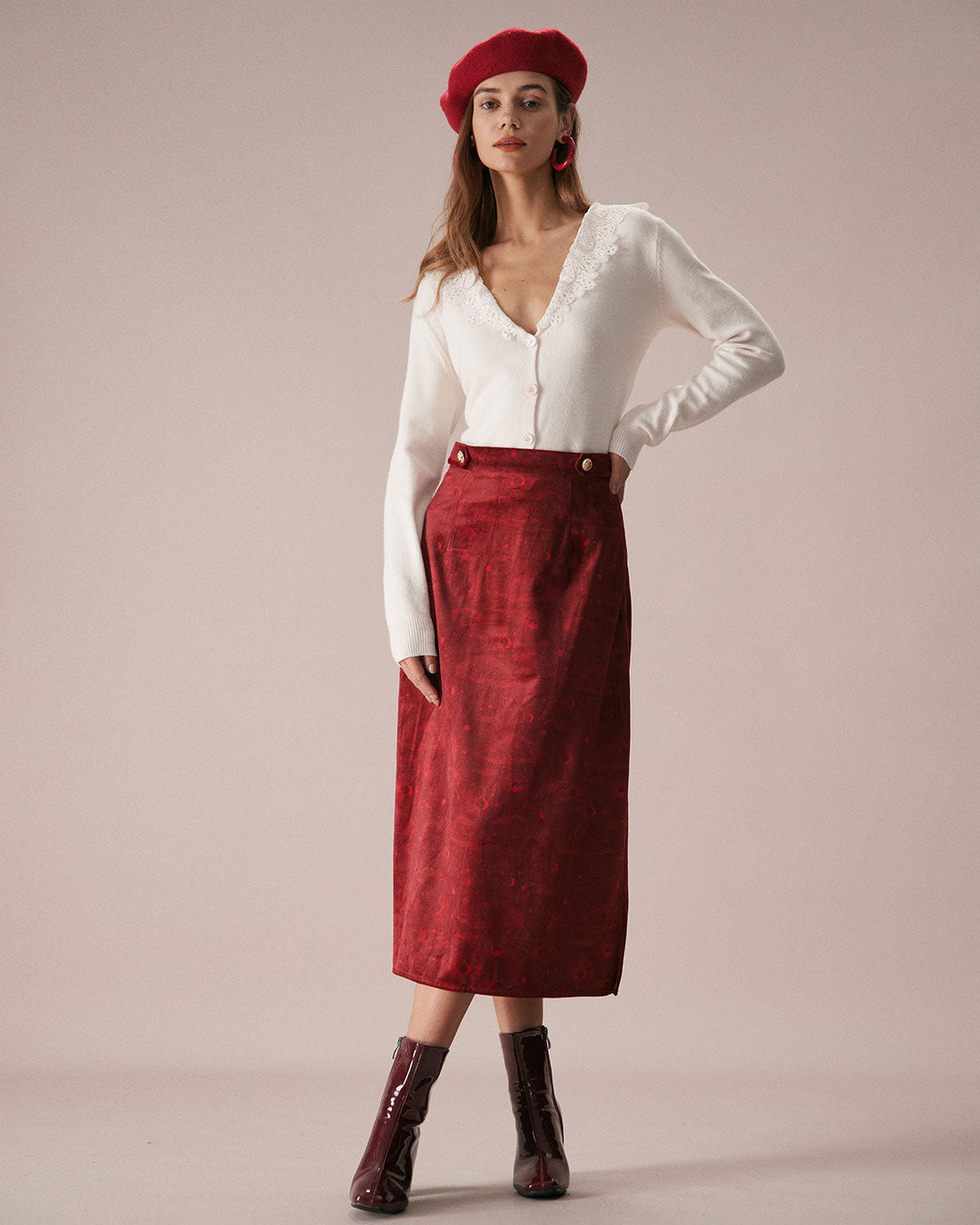 Lace Collar Knitted Cardigan