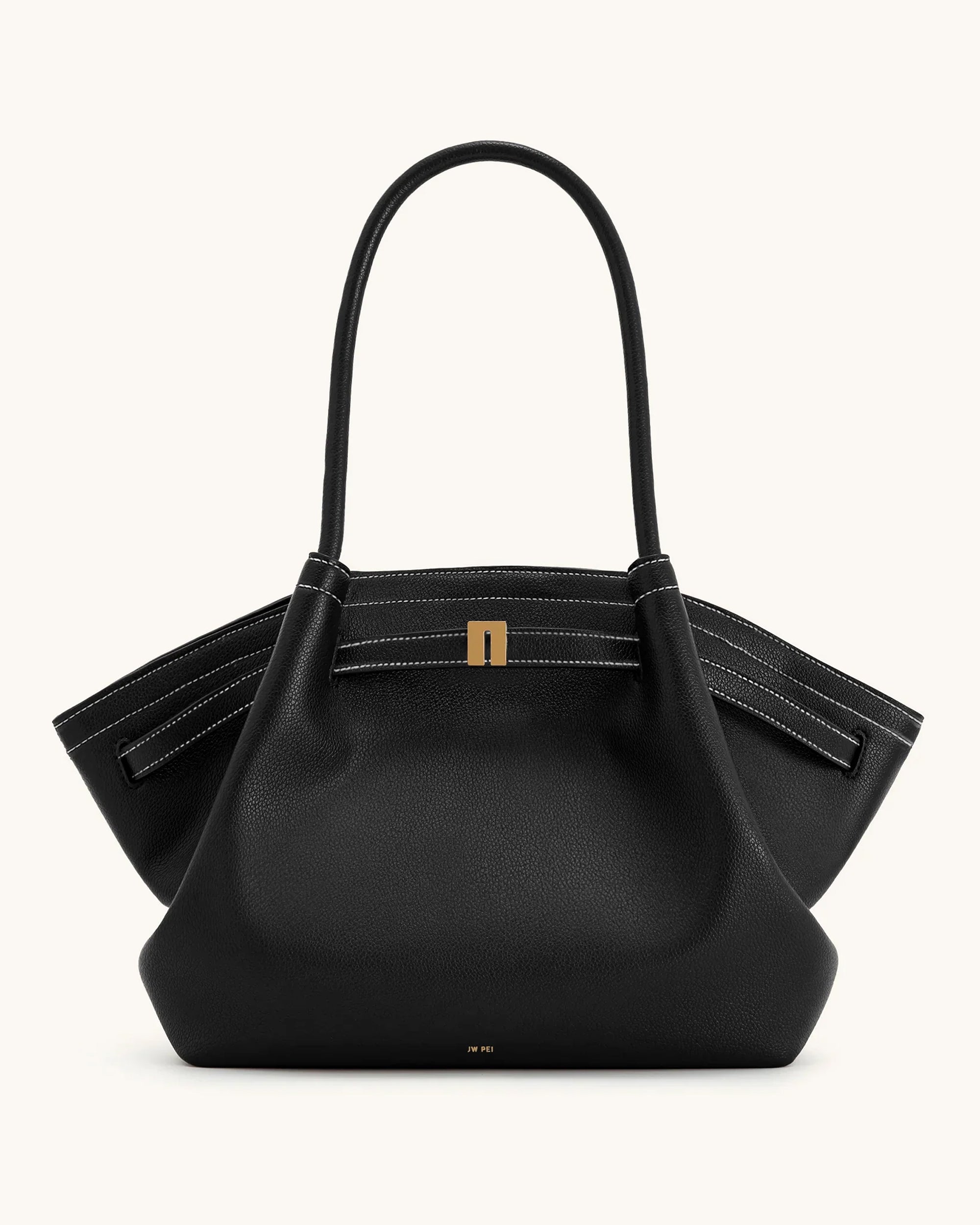 Hana Large Vegan Leather Tote Bag – Black, Shoulder and Handbag