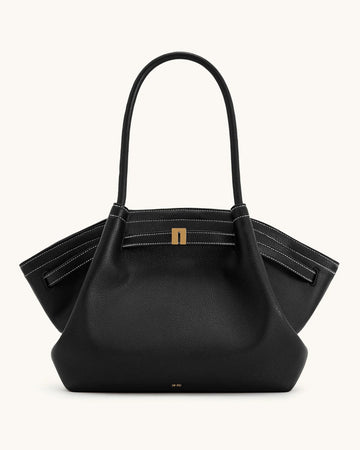 Hana Large Vegan Leather Tote Bag – Black, Shoulder and Handbag