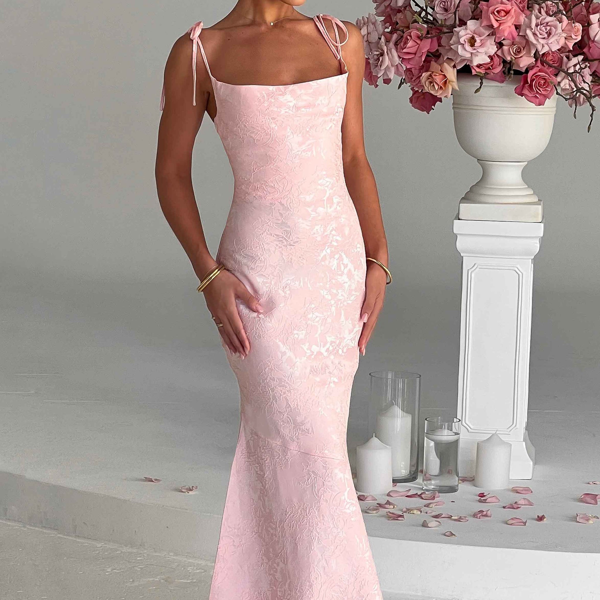 Whitney Maxi Elbise - Pembe