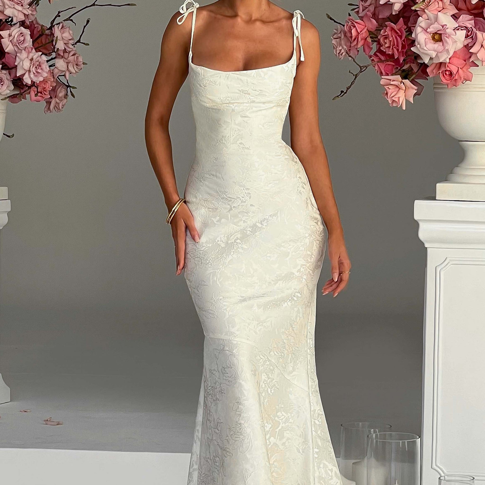 Whitney Maxi Elbise - Fildişi