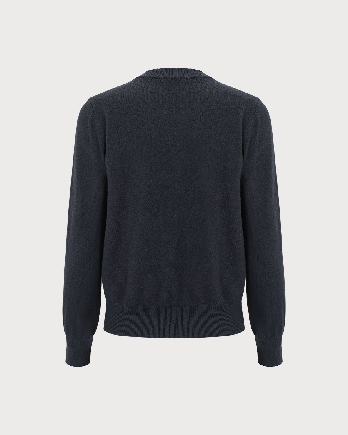 Grey One-Button Ribbed Knit Cardigan