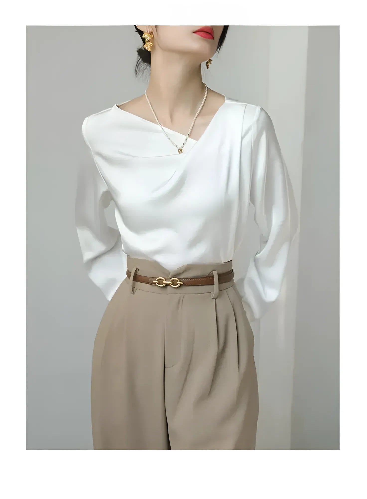 Collar Detail Long Sleeved Blouse